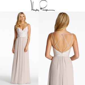 *Hayley Paige Occasions Maxi Strapped Back Lace Gown*